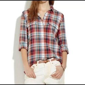 Madewell | Ex-Boyfriend Persimmon Plaid Shirt